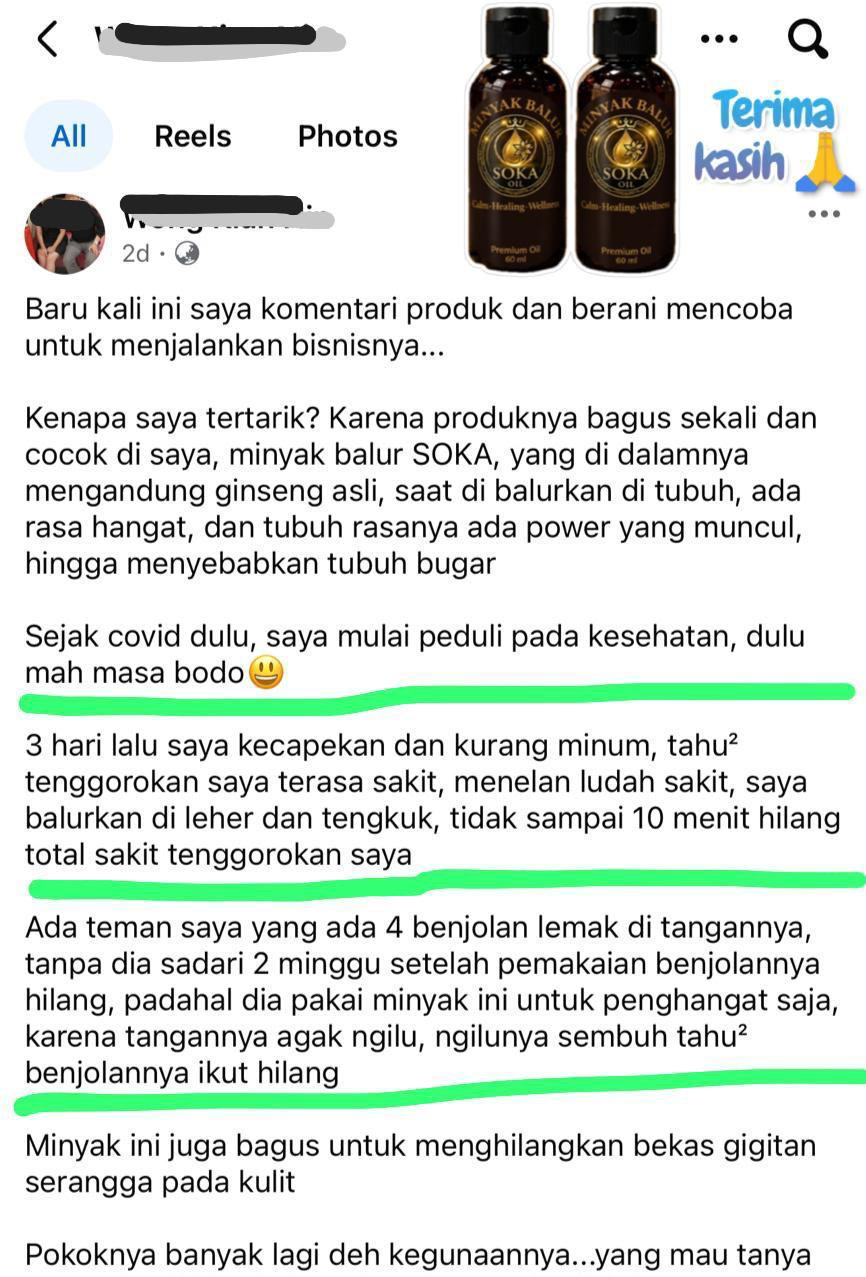 Screenshot testimoni pelanggan 13